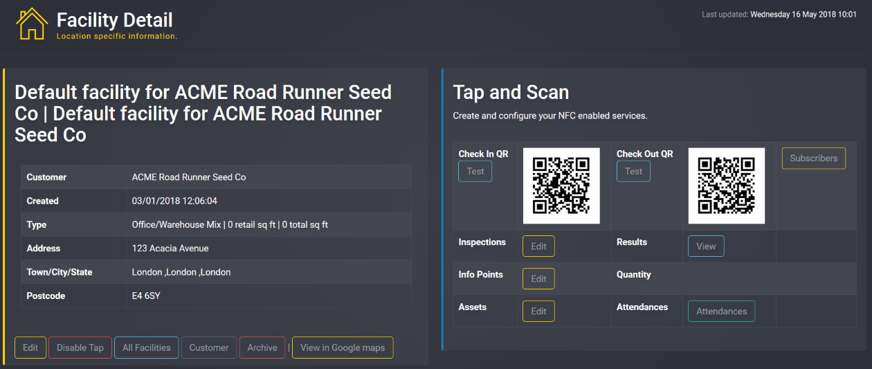 A screenshot of a typical facility management dashboard